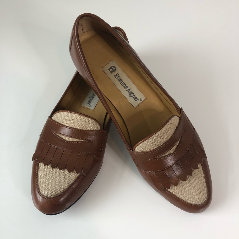 🦋🌙 ETIENNE AIGNER x Brown Leather Loafers